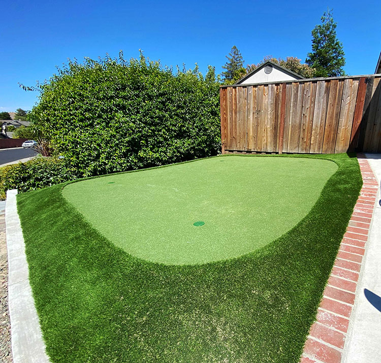 putting green lawn front house landscaping golf