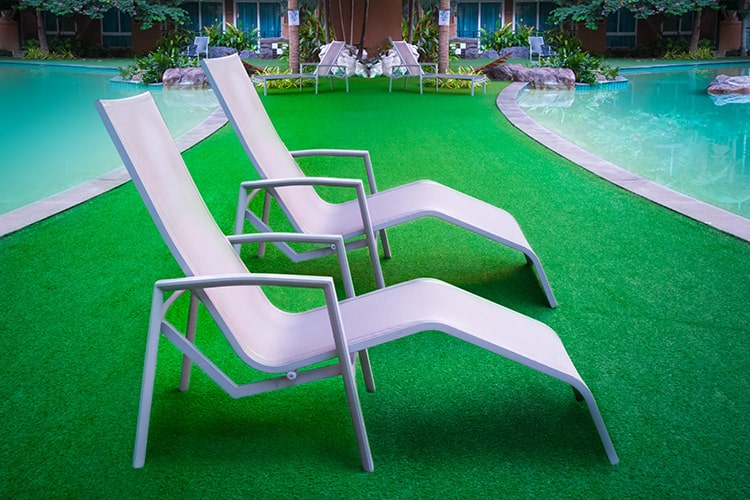 artificial grass pool area